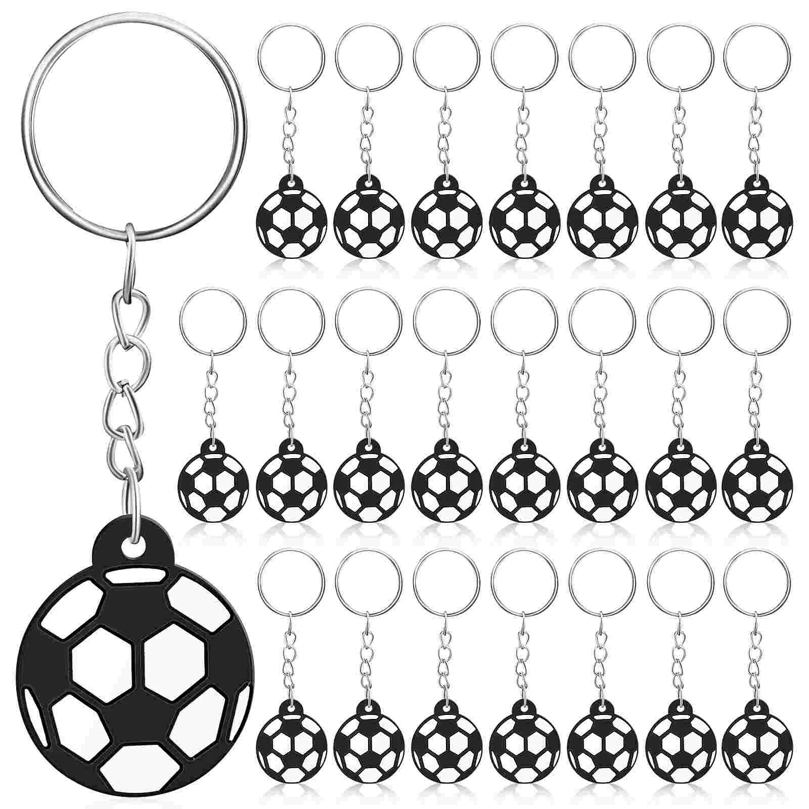 

24 Pcs Decorations Key Chain Holder Car Soccer Keychain Pvc Ball Keychains