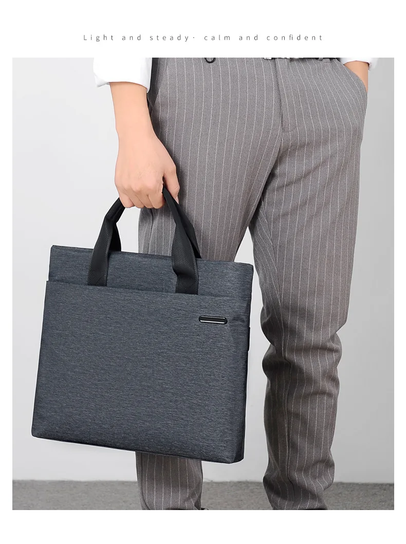 2022 Lightweight large business bag men Solid big Men's bags Waterproof 15.6 inch laptop bag Black Document briefcase men bags