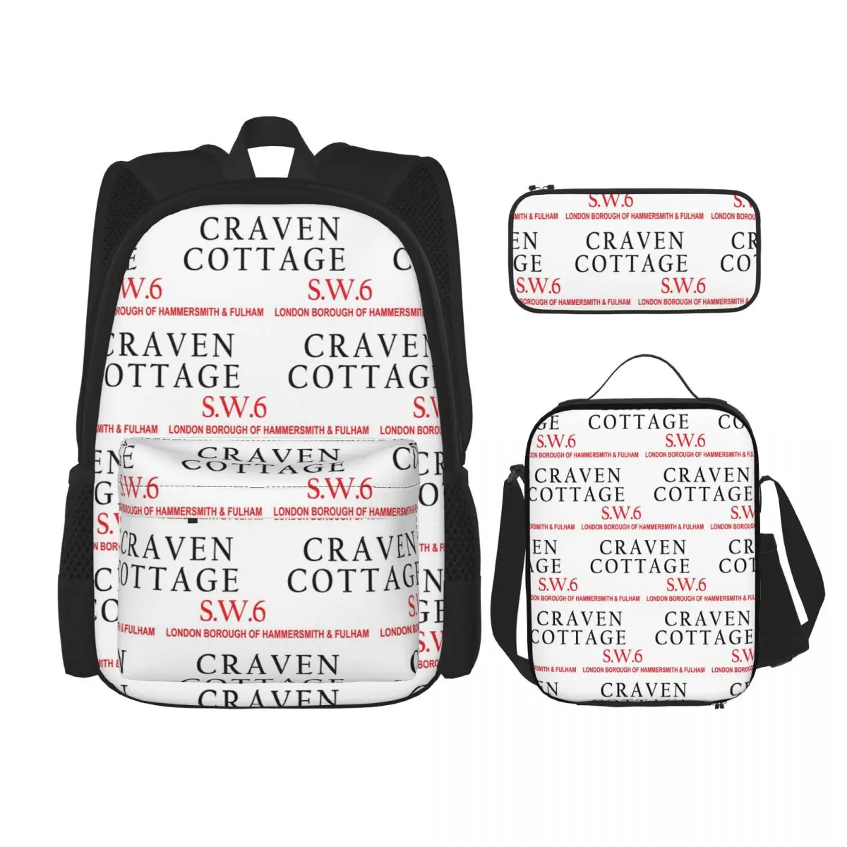 Фото Легкие рюкзаки Craven Cottage Fulham Sw6, детские школьные сумки, детский рюкзак, сумка для обеда, сумка для ручек, комплект из трех предметов №1