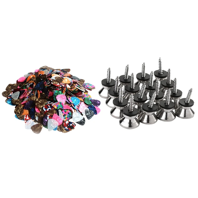 

Хромированные Металлические Кнопки для басов гитары, винты с замком (16 шт.) премиум-класса 0,46 мм, стильная фотогитара