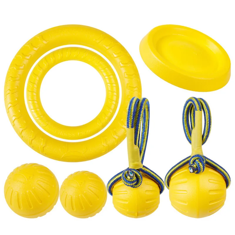 

Dog Flying Discs Bite Resistant Eva Floating Water Training Ball Pet Pull Ring Molar Chewing Toys For Big Large Dog Outdoor Game