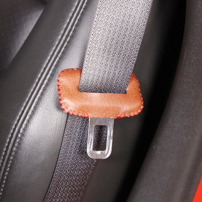 

For Chevrolet Corvette C6 2005 2006 2007 2008 2009 2010 2011 2012 2013 Leather Car Seat Belt Buckle Protective Cover Accessories