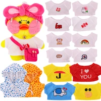 kawaii 30cm cafe duck doll clothes t shirts hoodie unique design lalafanfan duck doll animal toys birthday gift for kid children