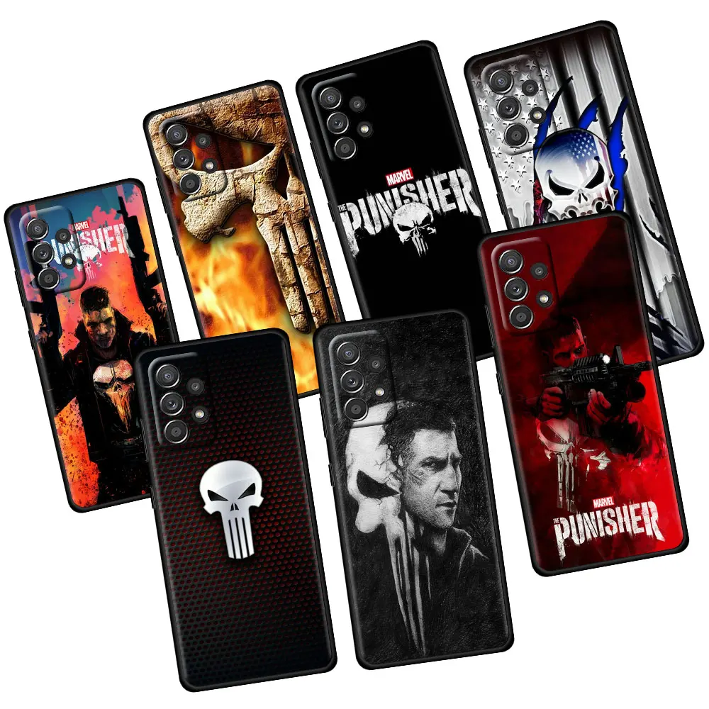 

Soft Case Coque for Samsung Galaxy A21s A51 A71 A31 A02s A12 A91 A33 A32 A41 A02 A03s A22 A23 Print Original Celular Punisher