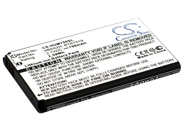 

CS 700mAh / 2.59Wh battery for T-Mobile Pulse Mini, Tap BTR7519, HB5A2H