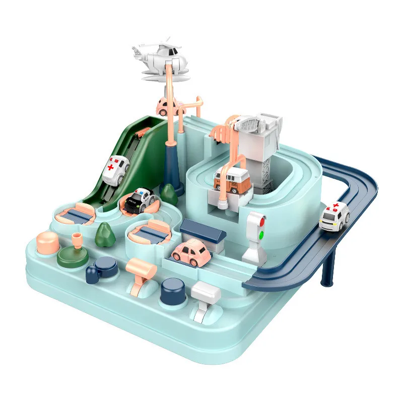 Гоночный Железнодорожный трек игрушки для детей Монтессори мальчиков и девочек