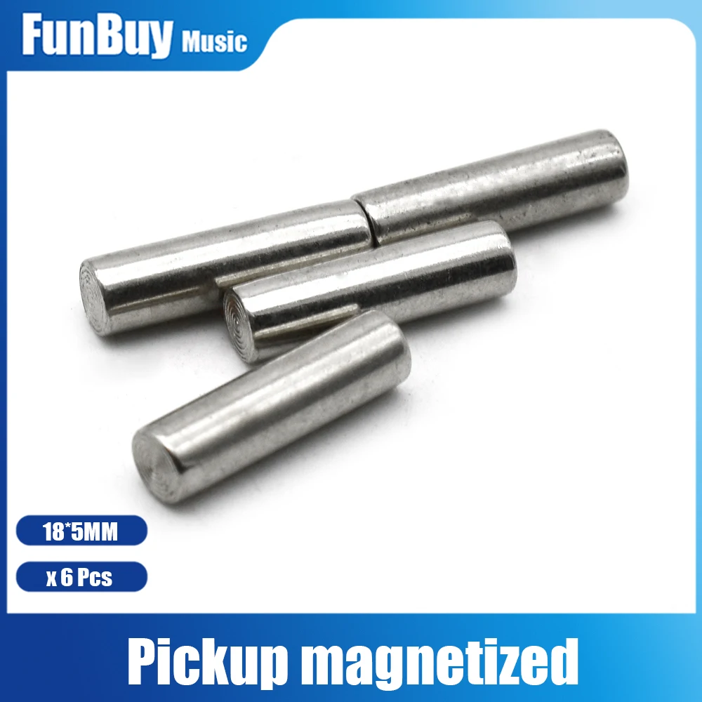 

6Pcs Iron Electric Guitar Humbucker Pickup Polepiece Pole Slug Guitar Pickup Slug Rods 18*5mm Electric Guitar Parts
