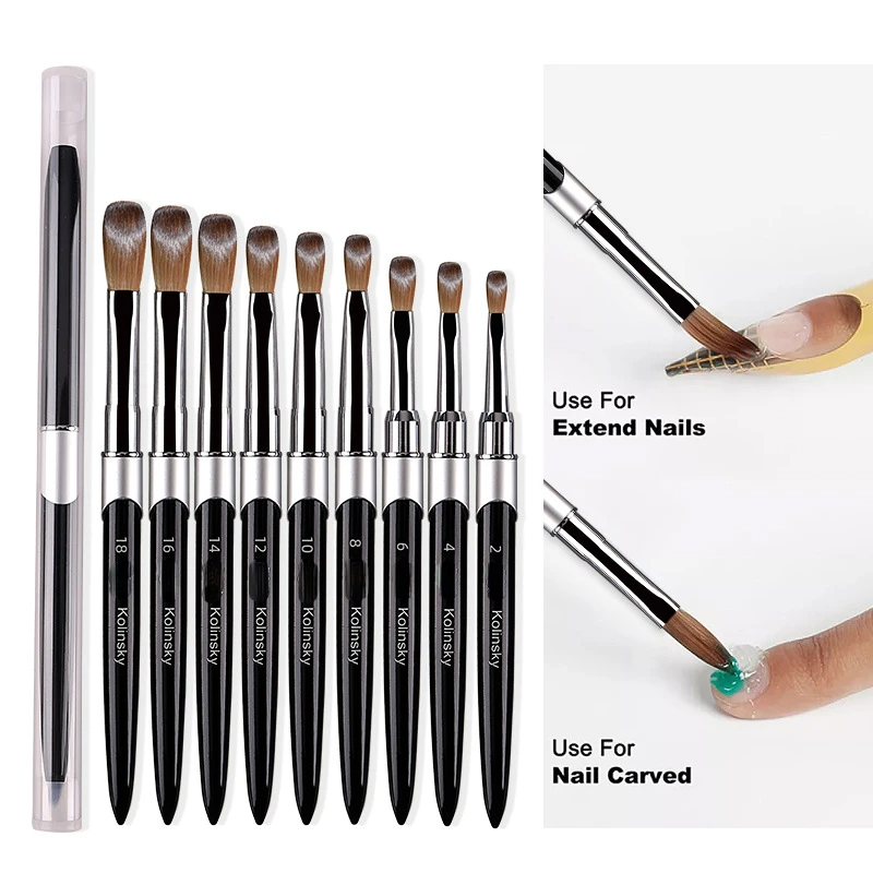 

1PC Acrylic Brush Drawing Nail Art Brushes Pure Kolinsky Sable Liquid Powder DIY UV Gel Carving Pen Brush Crystal Pen Siberia
