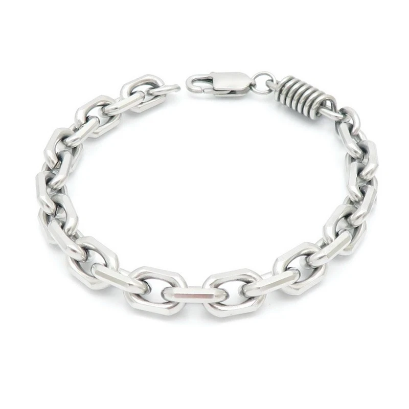 

Stainless Steel Link Chains Bracelet for Men, Hip Hop Jewelry, High Quality, 7mm