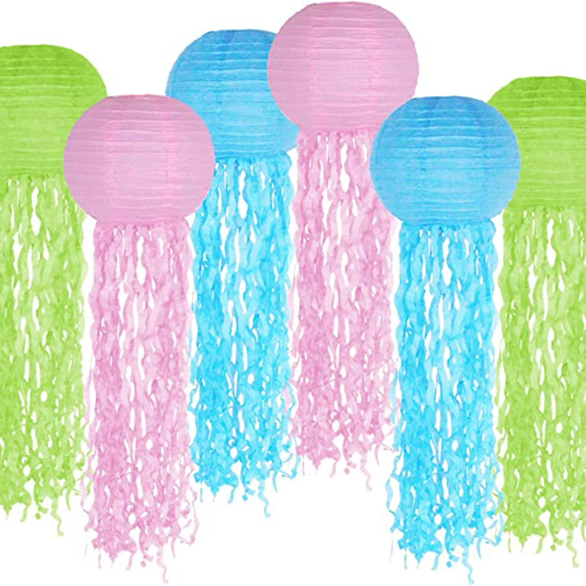 

Бумажные фонарики-рыбки русалки 6 шт.