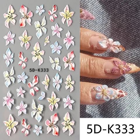 5D тисненная наклейка с орхидеей