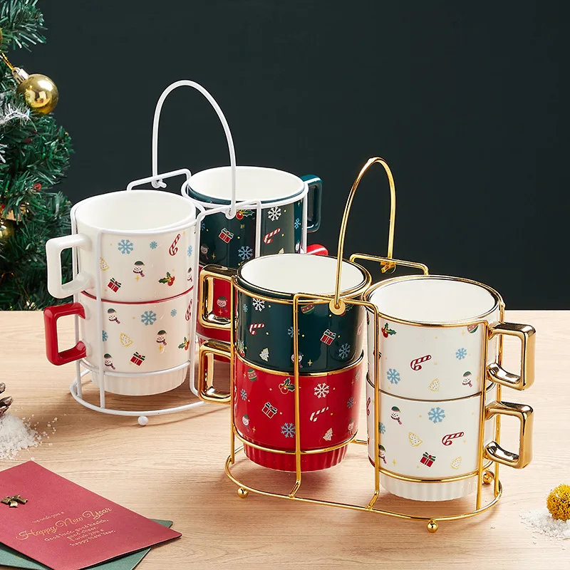 

Рождественский подарок, милая мультяшная чашка для кофе и чая с подарочной коробкой, необычная керамическая кружка для воды, семейный подарок на Рождество