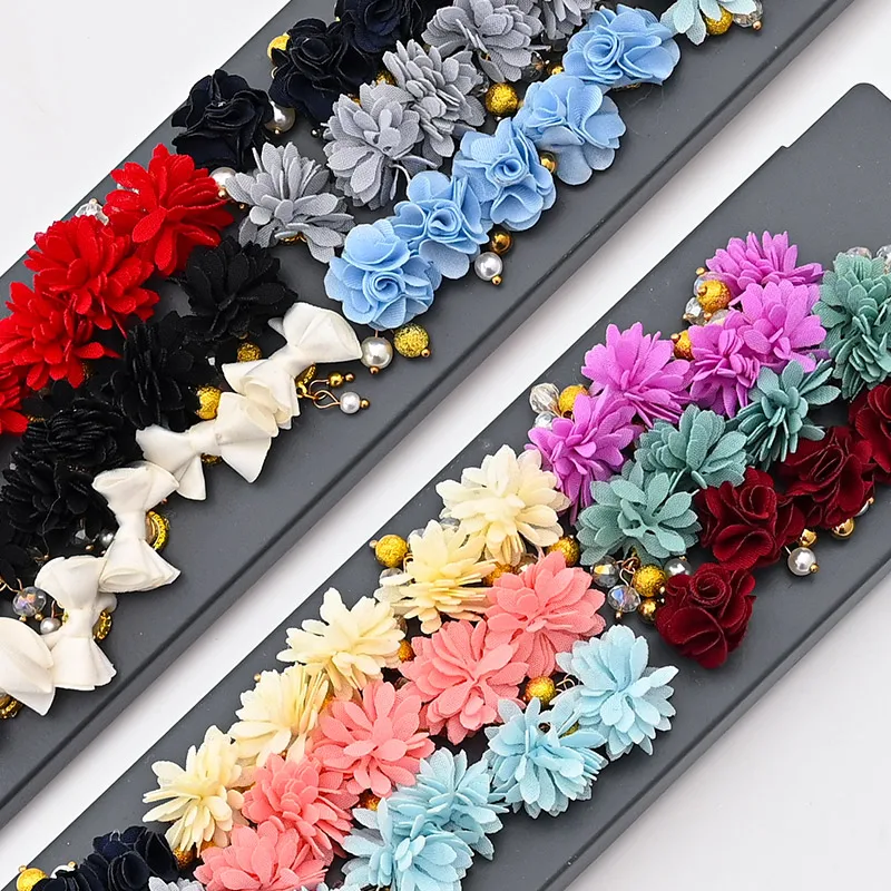 

5pcs 3d Artificial Flower Nail Art Decorations Detachable Magnet With Pearl Pendant Jewelry Fashion Manicure Design Accessory JZ