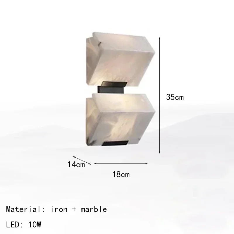 

Настенный светильник YINGHUOYUAN, черный металл, камень, трехмерный треугольник