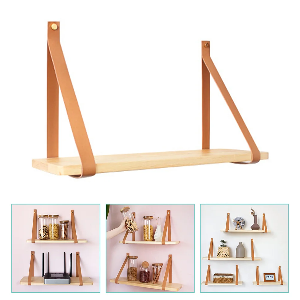 

Wooden Wall Shelf Mounted Bookshelves Flower Square Floating Organizer Bracket