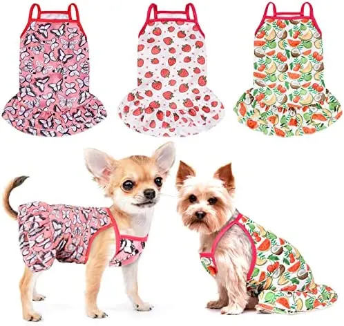 

Dog Dresses for Small Dogs Girl Clearance 3 Pack Hawaiian Puppy Clothes Outfits Apparel for Chihuahua Yorkie Teacup