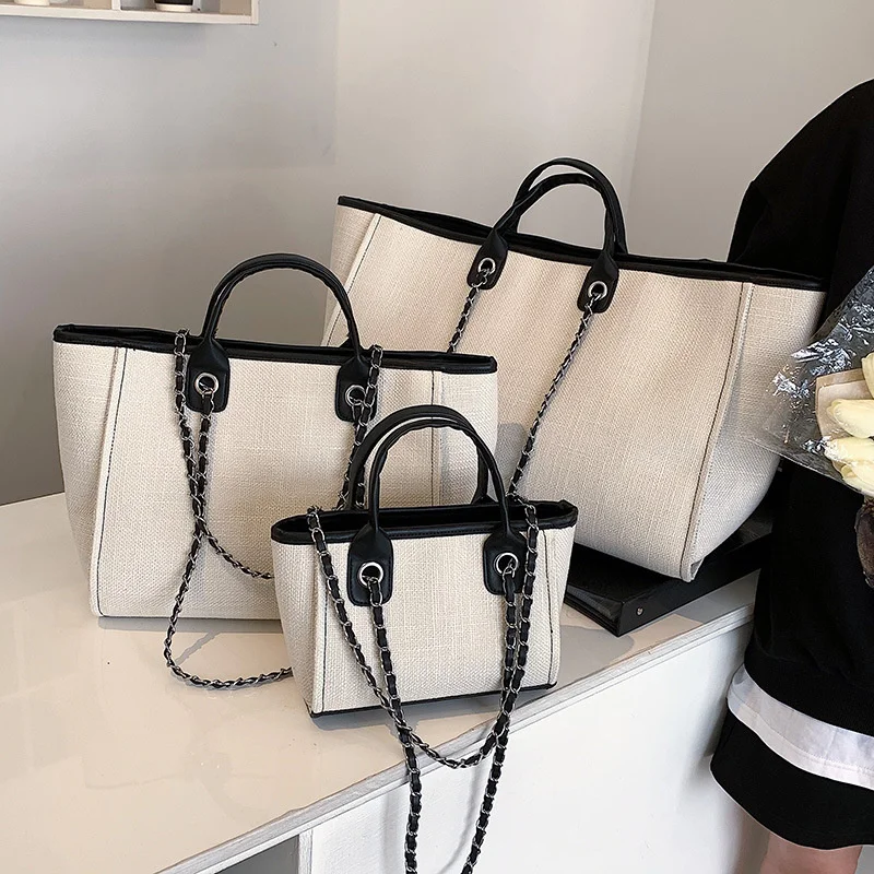 

2023 New Women's Shoulder Bag Bucket Bag Fashion Large Capacity Handbag Chain Tote Travel Totes Weekend Jumbo Canvas Bags
