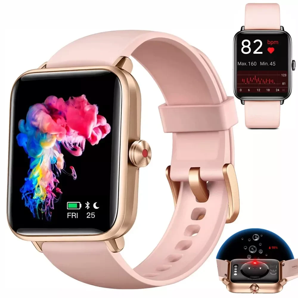 

Smart Watch for Android and iPhone , 5ATM Waterproof Fitness Smartwatch with Heart Rate & Sleep Tracker & Blood Oxygen M