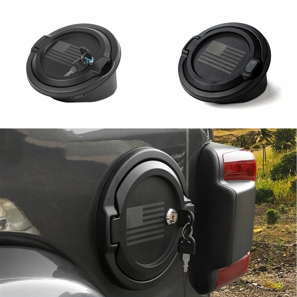 Крышка топливного бака автомобиля Sansour для Jeep Wrangler JL 2018 2019 2020 2021 2022 2023 крышки