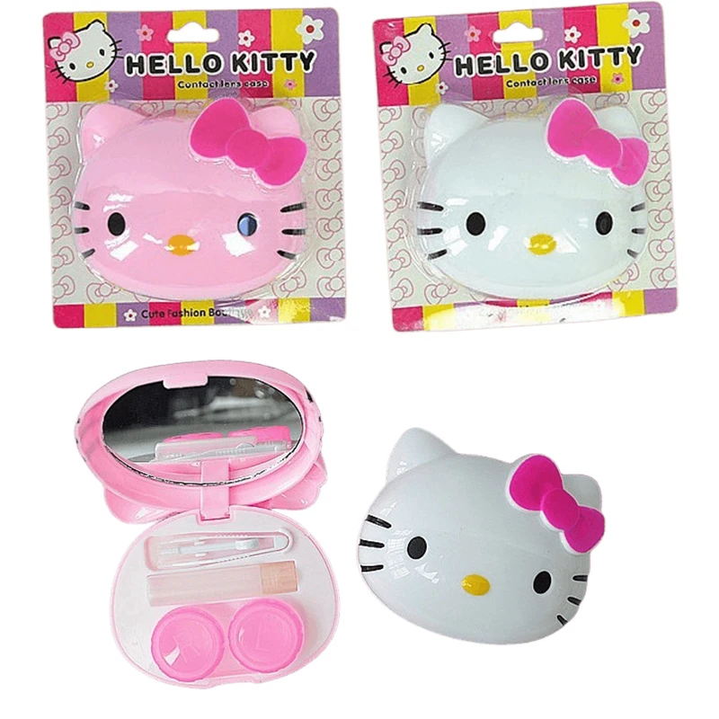 

Hellokitty Contact Lens Case Anime Kawaii Hellokt Girls Contact Lenses Holder Cartoon Portable Glasses Organizer Box Xmas Gifts