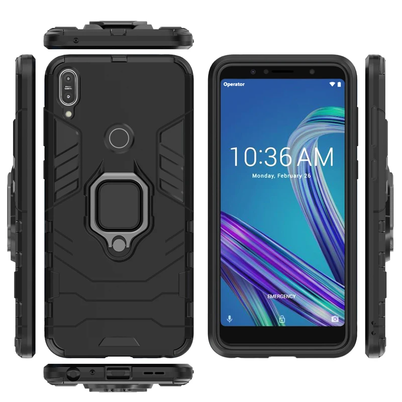 

ZB602KL Shockproof Armor Case For ASUS Zenfone Max Pro M1 ZB601KL ZB602KL Funda Finger Ring Magnetism Holder Max Pro M1 Cover