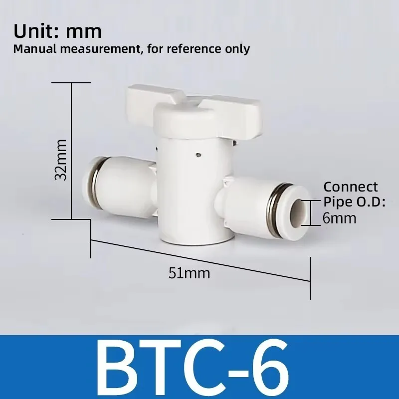 

Пневматический клапан BTC черный 4 мм 6 мм 8 мм