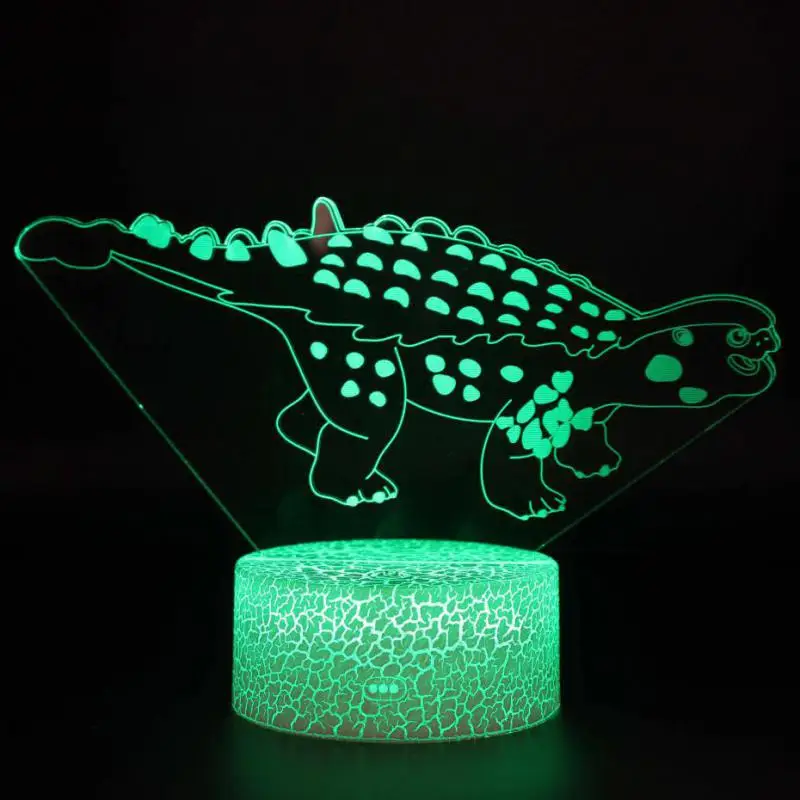 Парк динозавров Usb Led Light Aris Динозавр Тираннозавр Рекс 3d ночник 7 цветов Меняющаяся