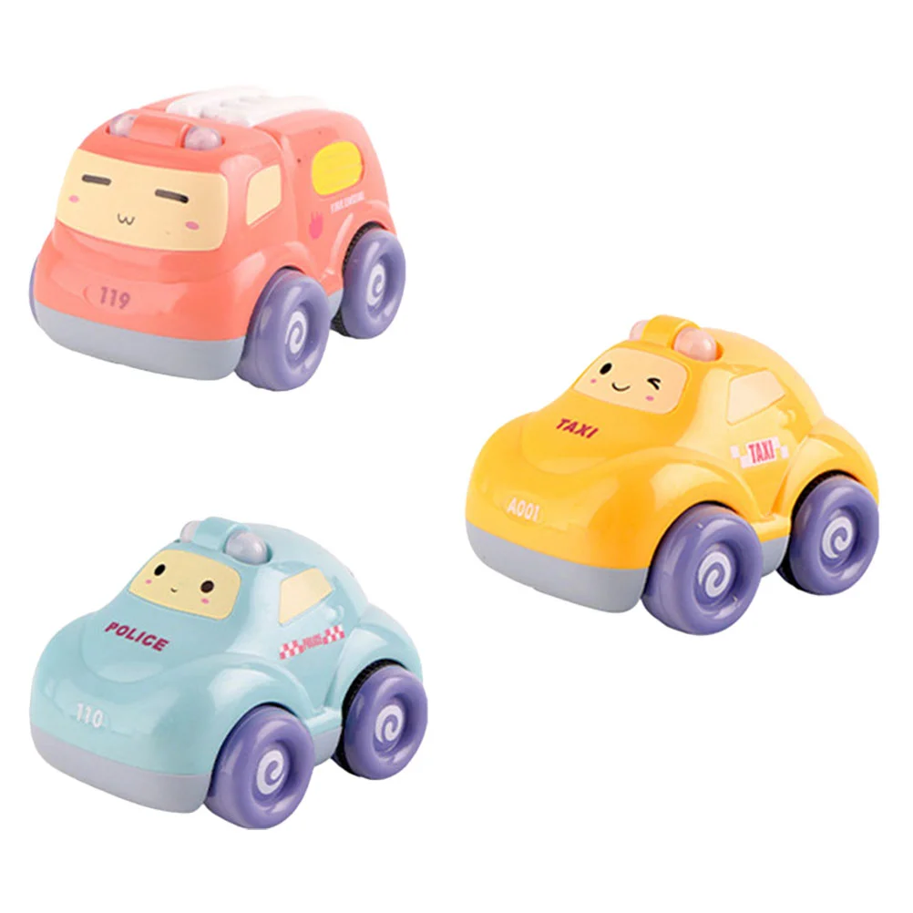 

3 Pcs Pull Back Trolley Toy Cars Adorable Early Educational Children Plaything Plastic Kids Inertia Pull-back Vehicle Model