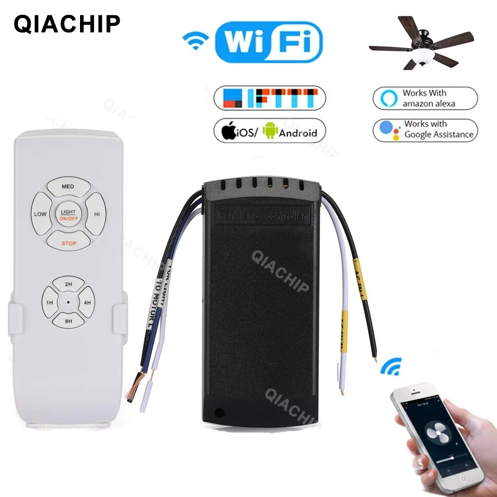 

Wifi Universal Ceiling Fan Lamp Remote Control Kit Smart Home AC 110-220V Tuya/Smart Life APP Work With Alexa Google Home