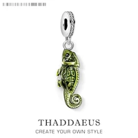 green enamel gecko chameleon lizard charm pendants for jewelry making 925 sterling silver