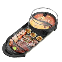 liven multifunctional electric grill indoor hot pot korean bbqshabu shabu hot pot 3 6l capacity for 2 10 people