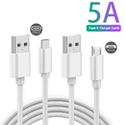 2 м оригинальный USB Type C 5A Быстрый микро USB для мобильного телефона для Samsung Xiaomi Huawei P30 Pro Кабель с разъемом usb-c для Мобильный телефон с разъемом типа C