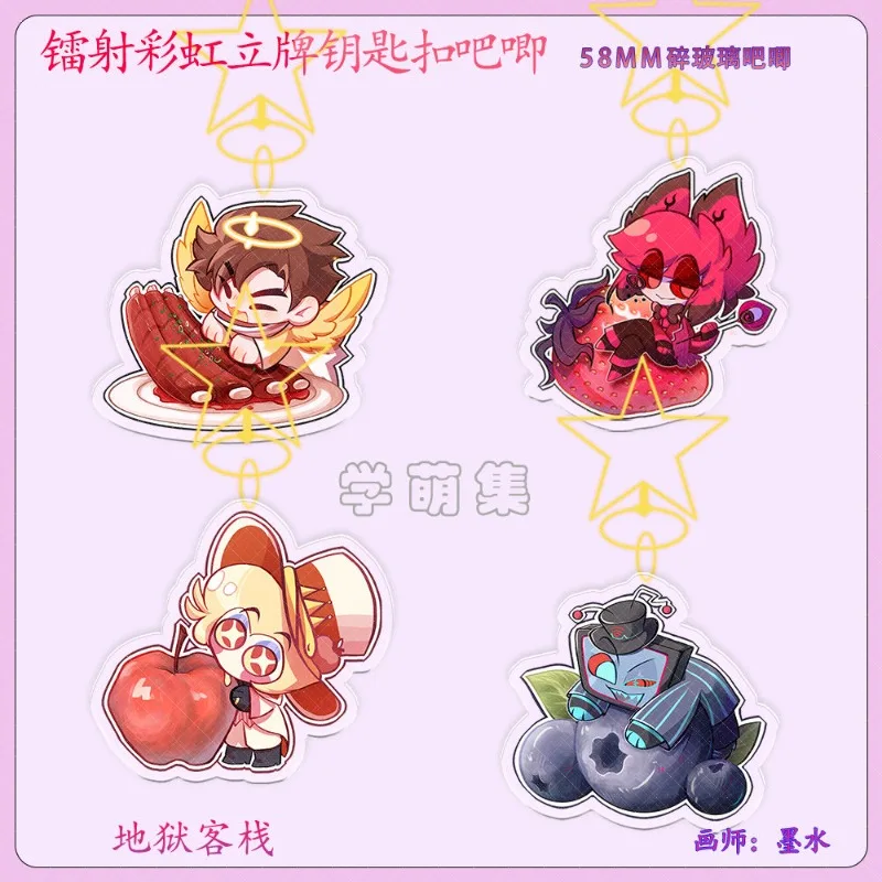 Фото Inn of Hell Plate Desk Decor Alastor Strawberry Standing Vox Blueberry Model Collection Орнамент Люцифер Apple Акриловая кукла №2