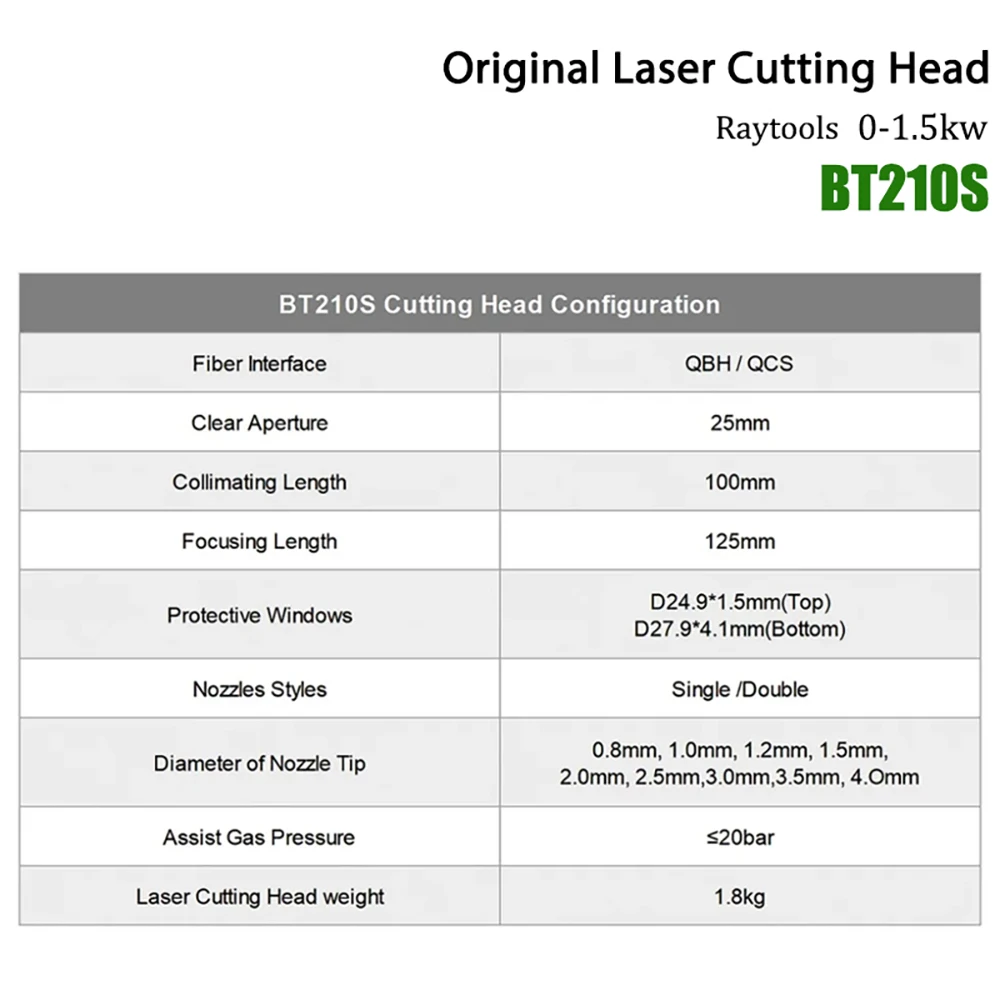 Raytools BT210S Режущая головка для волоконного лазера CL100 FL125 F150 1500 Вт Empower с ручной