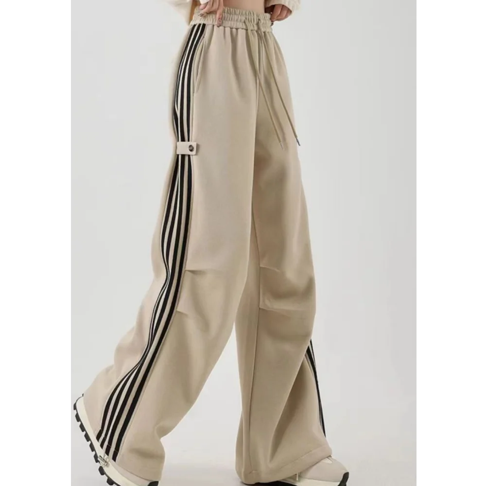 Женские Летние Полосатые Широкие Брюки В Стиле Хип-хоп
