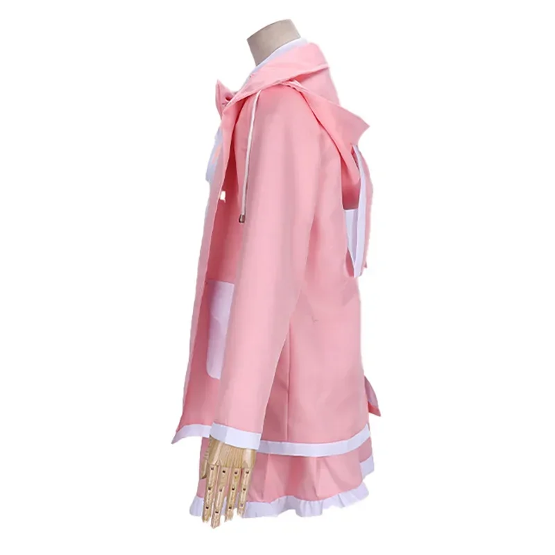 Danganronpa2 Monomi Косплей Костюм Dangan Ronpa Униформа Школьная Юбка С Капюшоном Розовым