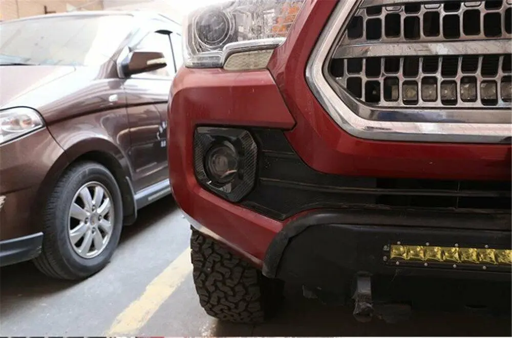 Углеродное волокно ABS передняя противотуманная фара панель Крышка для Toyot @ Tacom