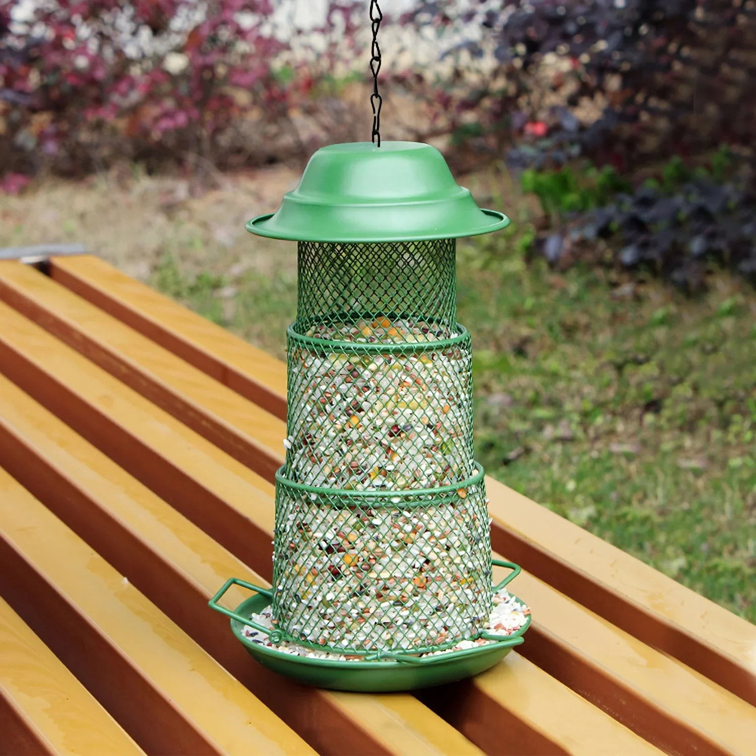 Металлическая кормушка для птиц без беспорядка-прочная подвесная семян