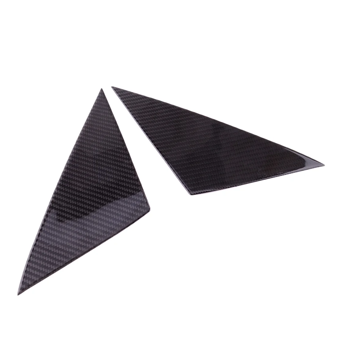 

1 Pair Triangle Car Front Left Right Window A-Pillar Decals Trims Fit For Tesla Model Y 2020 2021 2022 Black Carbon Fiber