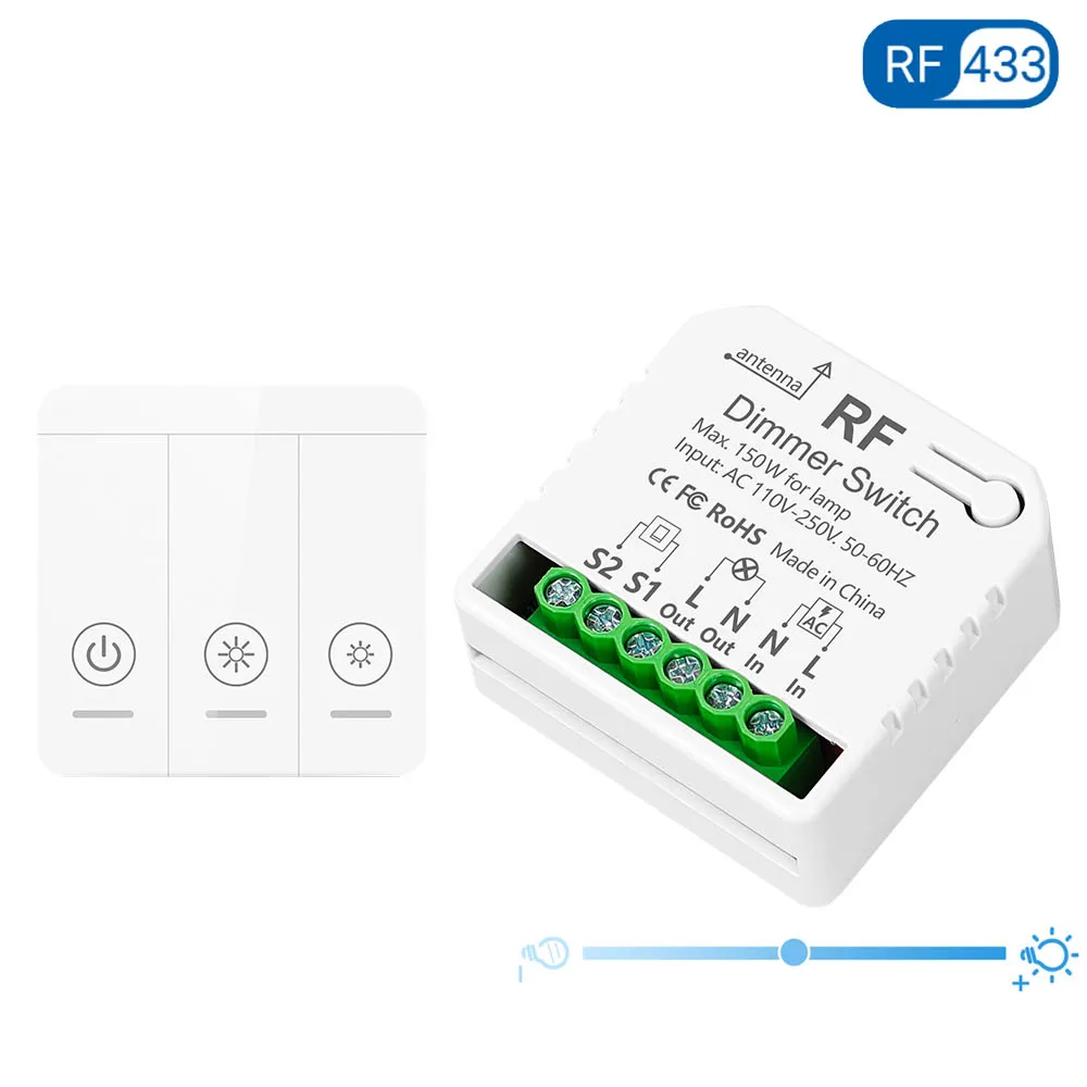 

Беспроводной диммер Tedeligo RF 433 МГц 150Вт