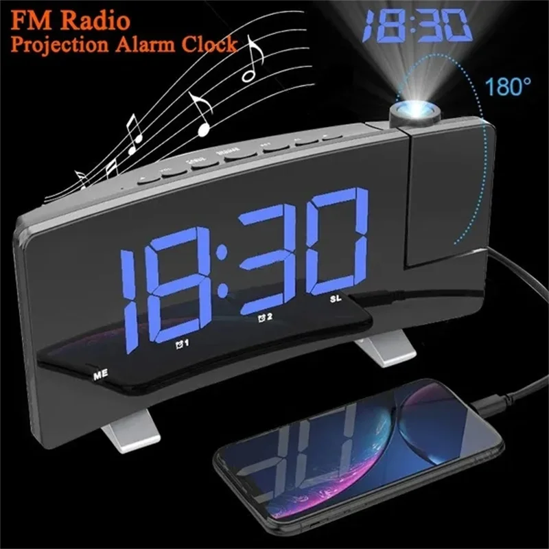 Multifuctional Projection FM Radio Alarm Clock Digital Clock