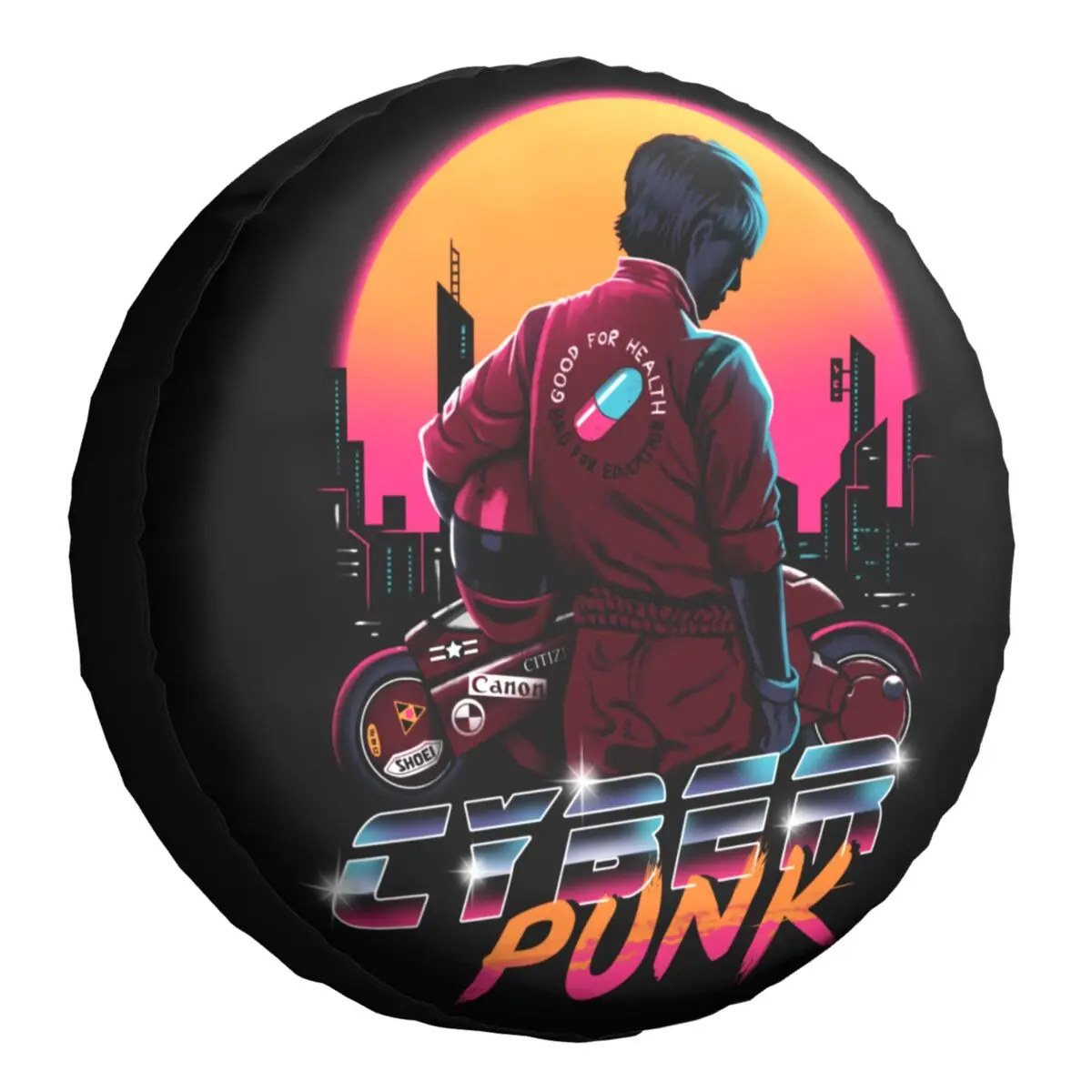 

Akira Neo Tokyo Spare Wheel Cover for Suzuki Mitsubish 4x4 RV Custom Shotaro Kaneda Synthwave Tire Protector Inch