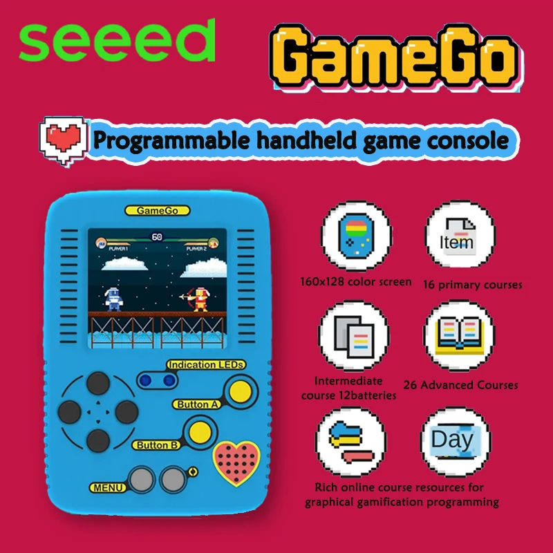 Фото Игровая консоль GameGo, программируемая портативная игровая консоль, детская игрушка для программирования начальной средней школы, учебные пособия №1