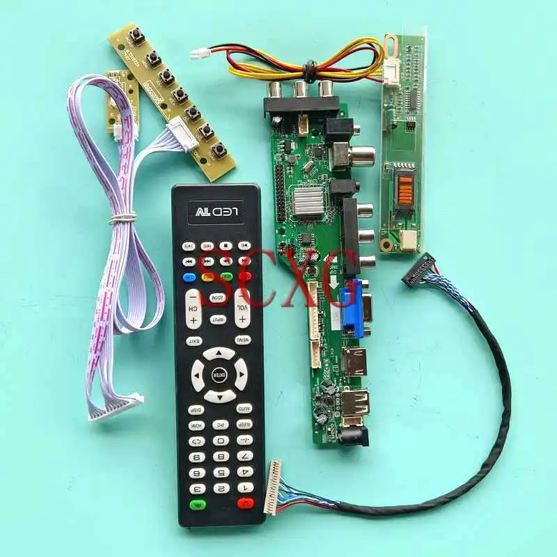 

DVB Digital Controller Board For N141X3 N141X5 N141X6 N141X8 1024*768 USB HDMI-Compatible VGA AV RF Kit 1-CCFL LVDS 20 Pin 14.1"