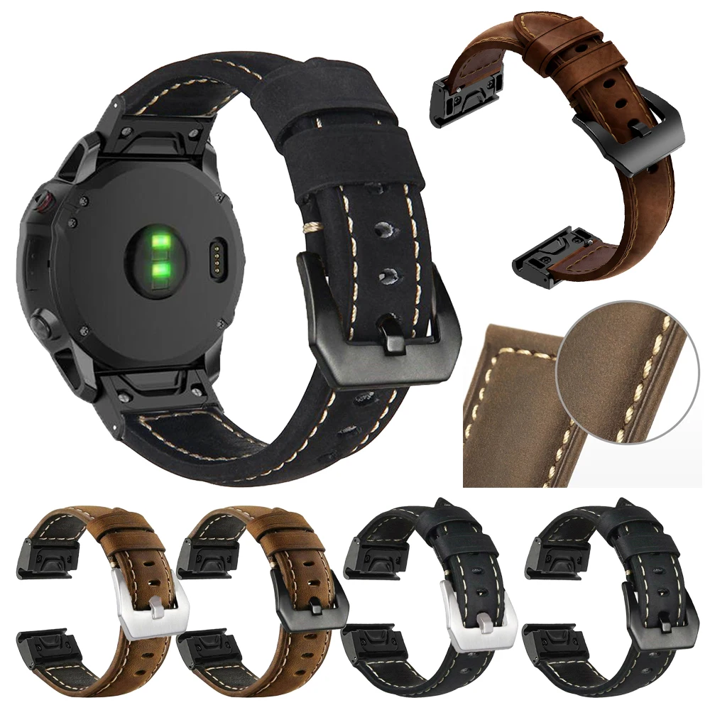 

Ремешок кожаный для смарт-часов Garmin Fenix 7 7X 7S 6S 6 6X Pro 5 Plus 5 EPIX, 20 22 26 мм
