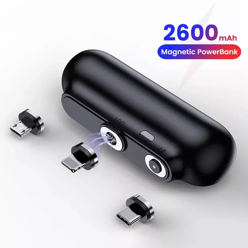 

2023NEW For iPhone 12 Magnetic Power Bank 2600mAh Mini Magnet Charger Power Bank For Xiaomi Emergency Portable Magnetic External