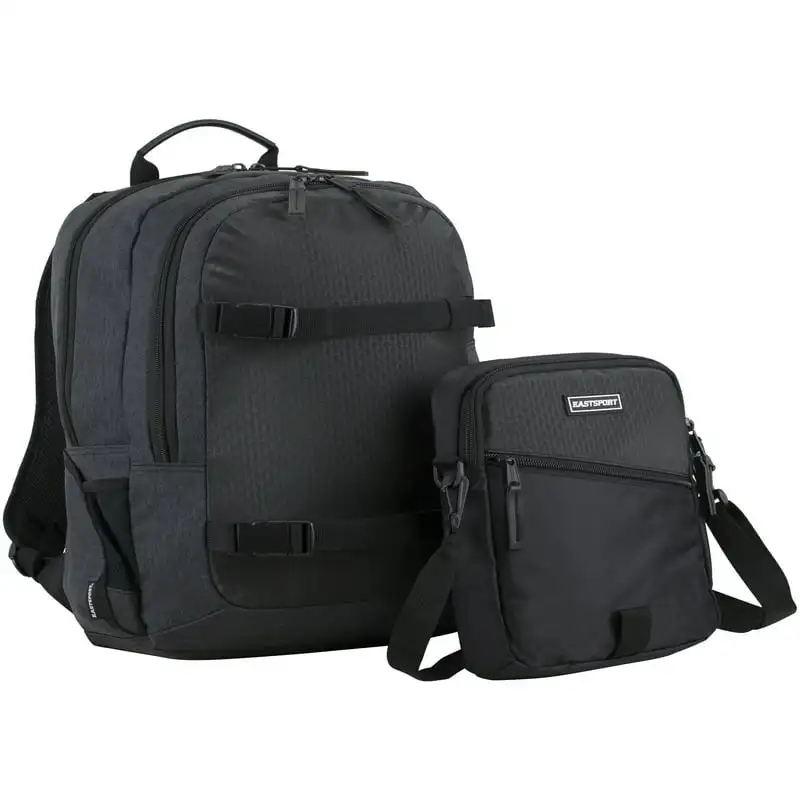 

Unisex Travel Backpack with Removable Shoulder Bag, Black