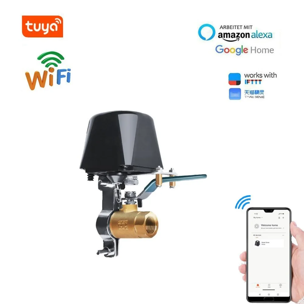 

Умный водяной клапан Tuya с Wi-Fi, газовый клапан, совместимый с Alexa Google Home, контроллер отключения