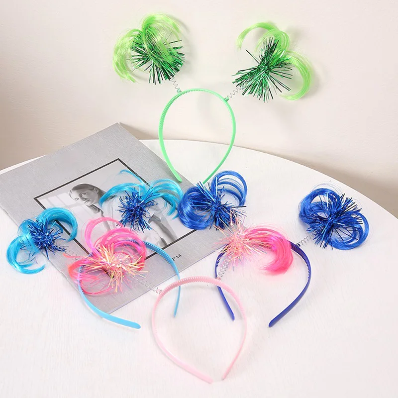 1Pc New Wig Silk Hair Band Independence Day Party Patriotic Parade Creative Multi-color Headwear Party Celebrate Supplies