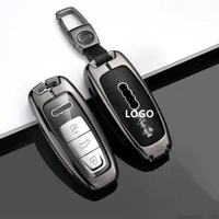 new arrival zinc alloy remote key case cover for audi a6 c8 a7 a8 e tron q8 q5 protective shell metal keychain car accessories